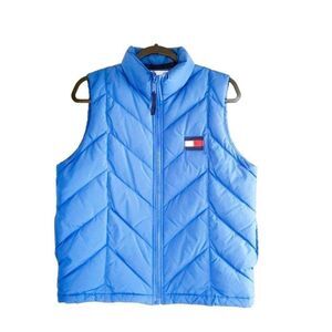 Tommy Hilfiger Womens Vest Blue M Feather Down Puffer Ski Jacket